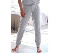 Pyjamahose COPENHAGEN STUDIOS, Damen, Gr. 48/50, N-Gr, grau, Single Jersey, Obermaterial: 58% Baumwolle, 39% Polyester, 3% Elasthan, meliert, Basic schmal normal, Hosen Pyjamahose, aus hochwertiger Qu