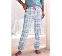 Pyjamahose VIVANCE DREAMS, Damen, Gr. 36/38, N-Gr, grau, rosa, kariert, Single Jersey, Obermaterial: 100% Baumwolle, kariert, Basic schmal lang, Hosen Pyjamahose, mit schönem Alloverdruck (67455539-36
