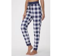 Schlafhose VIVANCE DREAMS, Damen, Gr. 40/42, N-Gr, blau (dunkelblau, weiß, kariert), Jersey, Obermaterial: 100% Baumwolle, bequem lang, Hosen Schlafhose, mit Allover-Druck (21067001-40) dunkelblau, we
