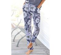 Pyjamahose, Damen, Gr. 44/46, N-Gr, bunt (geblümt), Single Jersey, Obermaterial: 50% Baumwolle, 50% Viskose, VIVANCE DREAMS BY LASCANA, geblümt, bequem lang, Hosen Pyjamahose, mit Alloverdruck (236491