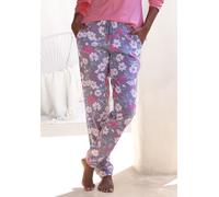 Pyjamahose, Damen, Gr. 48/50, N-Gr, bunt (grau, rosa, geblümt), Single Jersey, Obermaterial: 100% Baumwolle, VIVANCE DREAMS BY LASCANA, geblümt, Basic schmal lang, Hosen Pyjamahose, mit schönem Allove