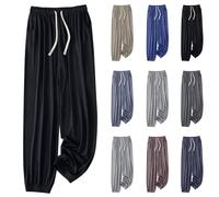 Pyjamahose Damen Lang Baumwolle Dünn, Schlafhose Damen Große Größen | Mit Taschen Schlafanzughose Baggy Relaxhose Modal Sporthose Leicht Jogginghose Weich Loungehose Einfarbig Haushose