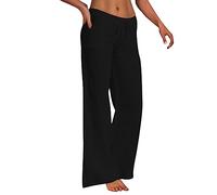 Pyjamahose Damen lang Sporthose Damen Weites Bein Hosen Stretch High Waist Baggy Jeans Herren braun Yogahose Lang High Waist Bootcut Latzhose Schwarz günstige Sachen Latzhose Dame