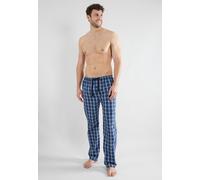 Pyjamahose GÖTZBURG, Herren, Gr. 54, N-Gr, blau (blau, mittel, karo), Popeline, Obermaterial: 100% Baumwolle, Hosen Pyjamahose (43809008-54) blau, mittel, karo