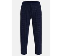Pyjamahose GÖTZBURG "New York", Herren, Gr. 52, N-Gr, blau (blau, dunkel, allover), Single Jersey, Obermaterial: 100% Baumwolle, bequem lang, Hosen Pyjamahose, gemustert, lang, mit Kordelzug, Baumwoll