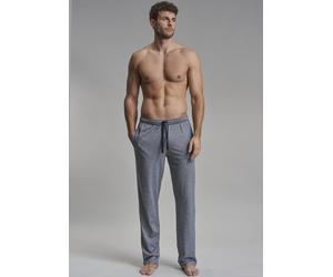 Pyjamahose GÖTZBURG "Upper West", Herren, Gr. 50 (M), N-Gr, blau (blau, mittel, melange), Single Jersey, Obermaterial: 60% Baumwolle, 40% Polyester, meliert, relaxed fit lang, Hosen Pyjamahose, elasti