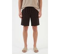 Pyjamahose HUGO UNDERWEAR "EZRA SHORTS", Herren, Gr. S (48), N-Gr, braun (open rot 640), Jersey, Obermaterial: 100% Baumwolle, gemustert, kurz, Hosen Pyjamahose, aus Baumwolle (49746733-S) open rot 64