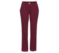 Pyjamahose LASCANA, Damen, Gr. 36/38, N-Gr, bordeaux, Single Jersey, Obermaterial: 50% Baumwolle, 50% Viskose, unifarben, Basic, Basic lang, Hosen Pyjamahose, mit Kontrastpaspel (65054542-36) bordeaux