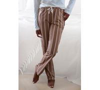 Lascana Damen Pyjamahose mit Alloverprint, elastischer Tunnelzugbund mit Bindeband, seitliche Eingrifftaschen, schmale Passform