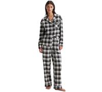 Pyjamahose MARC O'POLO "Homey Flanne", Damen, Gr. M, N-Gr, schwarz (schwarz check), Flanell, Obermaterial: 100% Baumwolle, kariert, Basic, Basic lang, Hosen Pyjamahose, mit Bindeband und Eingriffstasc