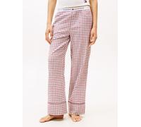 Pyjamahose "PLAID FLANNEL", Damen, Gr. L (40), N-Gr, rot (mini plaid ivory silk), Flanell, Obermaterial: 55% Baumwolle, 45% Viskose, TOMMY HILFIGER UNDERWEAR, kariert, relaxed fit lang, Hosen Pyjamaho