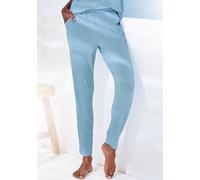 Pyjamahose S.OLIVER, Damen, Gr. 36/38, N-Gr, blau (hellblau, meliert), Rippware, Obermaterial: 92% Modal (TENCEL™), 8% Elasthan, meliert, slim fit lang, Hosen Pyjamahose, in elastischer 4x4 Rippware (