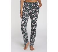 s.Oliver Pyjamahose Damen 36/38 mit Blumenprint grün Single Jersey 50% Baumwolle/50% Viskose