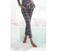 Pyjamahose S.OLIVER, Damen, Gr. 36/38, N-Gr, rot (bordeaux, kariert), Single Jersey, Obermaterial: 50% Baumwolle, 50% Viskose, kariert, schmal knöchellang, Hosen Pyjamahose, mit Allover-Druck (2193695