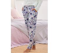 Pyjamahose S.OLIVER, Damen, Gr. 40/42, N-Gr, rosa (grau, rosa, geblühmt), Single Jersey, Obermaterial: 50% Baumwolle, 50% Viskose, geblümt, Basic, Basic knöchellang, Hosen Pyjamahose, mit schönem Allo