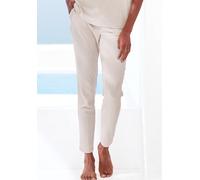 Pyjamahose S.OLIVER, Damen, Gr. 44/46, N-Gr, beige (beige, meliert), Rippware, Obermaterial: 92% Modal (TENCEL™), 8% Elasthan, meliert, slim fit lang, Hosen Pyjamahose, in elastischer 4x4 Rippware (61