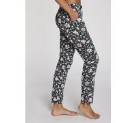 s.Oliver Pyjamahose Damen 44/46 dunkelgrün-rosa geblümt, Single Jersey, 50% Baumwolle/50% Viskose