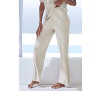 Pyjamahose S.OLIVER, Damen, Gr. 44/46, N-Gr, grau (hellgrau, meliert), Rippware, Obermaterial: 92% Modal (TENCEL™), 8% Elasthan, meliert, weit lang, Hosen Pyjamahose, in elastischer Rippware (29687804