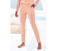 Pyjamahose S.OLIVER, Damen, Gr. 44/46, N-Gr, orange (orange, meliert), Rippware, Obermaterial: 92% Modal (TENCEL™), 8% Elasthan, meliert, slim fit lang, Hosen Pyjamahose, in elastischer 4x4 Rippware (