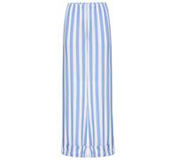Pyjamahose S.OLIVER, Damen, Gr. 50, N-Gr, blau gestreift, Web, Obermaterial: 100% Viskose, gestreift, ausgestellt lang, Hosen Pyjamahose, mit breitem Aufschlag am Saum (94229709-50) blau gestreift