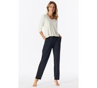 Pyjamahose SCHIESSER "Mix + Relax", Damen, Gr. 40, N-Gr, schwarz (000, schwarz), Single Jersey, Obermaterial: 95% Modal, 5% Elasthan, lang, Hosen Pyjamahose, weicher Single-Jersey, Gummizug, Bindeband