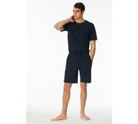 Pyjamahose SCHIESSER "Mix + Relax", Herren, Gr. 50, N-Gr, 803, dunkelblau, Single Jersey, Obermaterial: 100% Baumwolle, bequem kniefrei, Hosen Pyjamahose, mit seitlichen Taschen, Single-Jersey Qualitä
