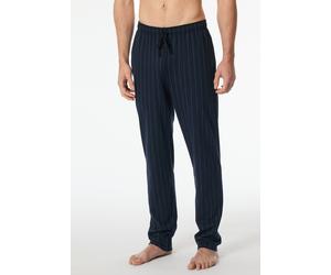 Pyjamahose SCHIESSER "Mix + Relax", Herren, Gr. 50, N-Gr, 804, blau, Single Jersey, Obermaterial: 100% Baumwolle, lang, Hosen Pyjamahose, gestreift, seitliche Taschen, Bindekordel (70019541-50) 804, b