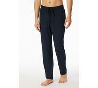 Pyjamahose SCHIESSER "Mix + Relax", Herren, Gr. 50, N-Gr, schwarz (803, dunkelblau), Single Jersey, Obermaterial: 100% Baumwolle, lang, Hosen Pyjamahose, gestreift, seitliche Taschen, Bindekordel (102