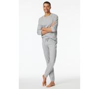 Pyjamahose SCHIESSER "Mix+Relax", Herren, Gr. 52, N-Gr, 202, grau, meliert, Single Jersey, Obermaterial: 100% Baumwolle, lang, Hosen Pyjamahose, Reine Baumwolle, seitliche Taschen, Bindeband (70395139