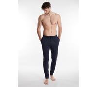 Pyjamahose TOM TAILOR "Cansas", Herren, Gr. 50 (M), N-Gr, blau (blau, dunkel, uni), Single Jersey, Obermaterial: 100% Baumwolle, unifarben, Basic schmal lang, Hosen Pyjamahose, Bindeband, Seitentasche