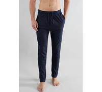 Pyjamahose TOM TAILOR "Cansas", Herren, Gr. 52L, N-Gr, blau (blau, dunkel, uni), Single Jersey, Obermaterial: 100% Baumwolle, unifarben, Basic lang, Hosen Pyjamahose, Bindeband, Seitentaschen, schmale