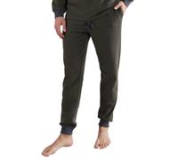 Pyjamahose TOM TAILOR "Dallas", Herren, Gr. 48S, N-Gr, grün, Obermaterial: 65% Baumwolle, 30% Polyester, 5% Elasthan, unifarben, bequem lang, Hosen Pyjamahose, Bindeband, Seitentaschen, bequem, pflege