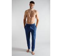 Pyjamahose TOM TAILOR, Herren, Gr. 106, N-Gr, blau (blau, mittel, karo), Single Jersey, Obermaterial: 100% Baumwolle, Hosen Pyjamahose (37810622-106) blau, mittel, karo