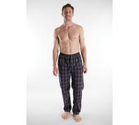Pyjamahose TOM TAILOR "Milos", Herren, Gr. 48S, N-Gr, blau (blau, dunkel, karo), Web, Obermaterial: 100% Baumwolle, bequem lang, Hosen Pyjamahose, mit elastischem Bund, Kordelzug, kariert (64173317-48