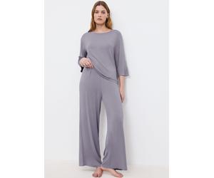 Pyjamahose TRIUMPH "Aura Spotlight Trousers", Damen, Gr. 44, N-Gr, grau (grau shadow), Single Jersey, Obermaterial: 94% Modal, 6% Elasthan, bequem lang, Hosen Pyjamahose, weiches Stretchmaterial, atmu