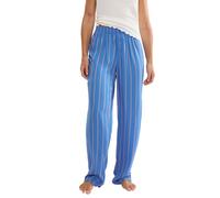 Pyjamahose TRIUMPH "Mix & Match Trousers Viscose 01", Damen, Gr. 38, N-Gr, blau combination, Web, Obermaterial: 100% Viskose, bequem lang, Hosen Pyjamahose, Gummizug, gestreift, leicht (84463245-38) b