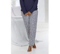 Pyjamahose VIVANCE DREAMS, Damen, Gr. 32/34, N-Gr, bunt (rosa, schwarz, gepunktet), Single Jersey, Obermaterial: 50% Baumwolle, 50% Viskose, gepunktet, Basic, slim fit lang, Hosen Pyjamahose, mit Allo