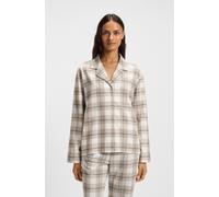 Pyjamaoberteil BOSS "Holiday", Damen, Gr. L, open weiß 120, Flanell, Obermaterial: 55% Baumwolle, 45% Viskose, normal normal, Shirts, kariert, aus weichem Flanell, normale Passform (26489336-L) open w