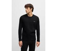 Pyjamaoberteil BOSS "Waffle LS-Shirt", Damen, Gr. L, schwarz (schwarz 001), Obermaterial: 60% Baumwolle, 40% Polyester, Rundhals, Shirts Pyjamaoberteil (84369437-L)