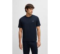Pyjamaoberteil BOSS "Waffle T-Shirt", Herren, Gr. L, blau (dunkelblau 403), Obermaterial: 60% Baumwolle, 40% Polyester, regular fit, Rundhals, Shirts (24806012-L) dunkelblau 403