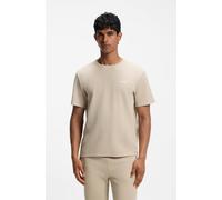 Pyjamaoberteil BOSS "Waffle T-Shirt", Herren, Gr. M, beige (light beige 275), Obermaterial: 60% Baumwolle, 40% Polyester, regular fit, Rundhals, Shirts (84342369-M) light beige 275