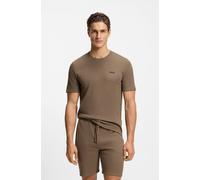 Pyjamaoberteil BOSS "Waffle T-Shirt", Herren, Gr. XL, braun (medium braun 210), Obermaterial: 60% Baumwolle, 40% Polyester, regular fit, Rundhals, Shirts (32340717-XL) medium braun 210