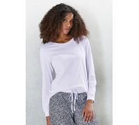 Pyjamaoberteil VIVANCE DREAMS, Damen, Gr. 32/34, lila (helllila), Single Jersey, Obermaterial: 100% Baumwolle, unifarben, comfort fit hüftlang, Rundhals, angesetztes Bündchen, Shirts, mit Rippbündchen