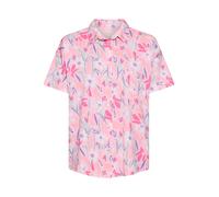 Pyjamaoberteil, Damen, Gr. 36/38, rosa geblümt, Single Jersey, Obermaterial: 100% Baumwolle, VIVANCE DREAMS BY LASCANA, geblümt, loose fit hüftlang, abgesteppte Kante, Shirts, mit Hemdkragen (64480638