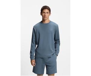 Pyjamaoberteil HUGO UNDERWEAR "Austin LS Shirt", Herren, Gr. L (52), open blau 496, Obermaterial: 60% Baumwolle, 40% Polyester, regular fit, Rundhals, Shirts (28236464-L) open blau 496