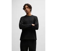 Pyjamaoberteil HUGO UNDERWEAR "Austin LS Shirt", Herren, Gr. L, schwarz (schwarz 001), Obermaterial: 60% Baumwolle, 40% Polyester, regular fit, Rundhals, Shirts Pyjamaoberteil (16940042-L)
