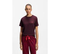 Pyjamaoberteil HUGO UNDERWEAR, Damen, Gr. XL, schwarz lila 506, Jersey, Obermaterial: 60% Modal, 32% Baumwolle, 8% Elasthan, regular fit, Rundhals, Shirts Pyjamaoberteil, aus Stretch-Jersey mit Logo-A