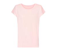 Pyjamaoberteil LASCANA, Damen, Gr. 32/34, blau (rosa), Single Jersey, Obermaterial: 100% Viskose, unifarben, hüftlang, Rundhals, angeschnitten, Shirts, mit Spitzenbesatz an der Schulter (40521506-32)
