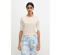 Pyjamaoberteil MARC O'POLO "Mix N Match Cotton Top LS", Damen, Gr. L, weiß, Jersey, Obermaterial: 100% Baumwolle, Basic hüftbedeckend, Rundhals, Shirts, mit Rundhalsausschnitt und langen Ärmeln (35170