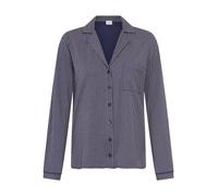 Pyjamaoberteil S.OLIVER, Damen, Gr. 32/34, dunkelblau, gestreift, Single Jersey, Obermaterial: 50% Baumwolle, 50% Viskose, gestreift, bequem hüftlang, V-Ausschnitt, eingesetzt Manschette, Shirts, mit